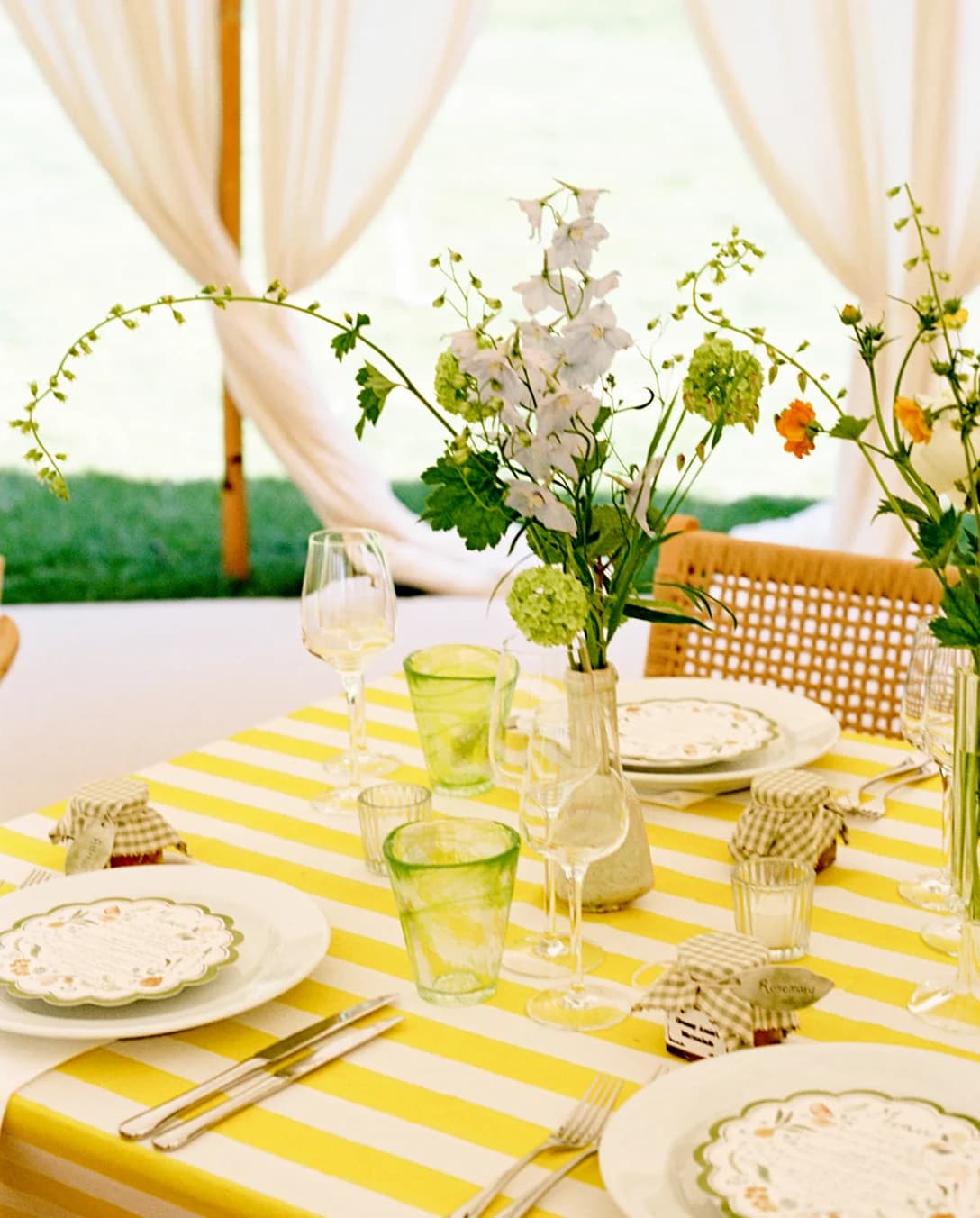 table decorations yellow colour palette wedding