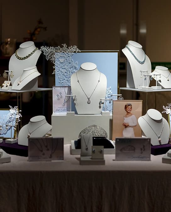 Kiki McDonough bridal jewellery showcase in The Wedding Present Company