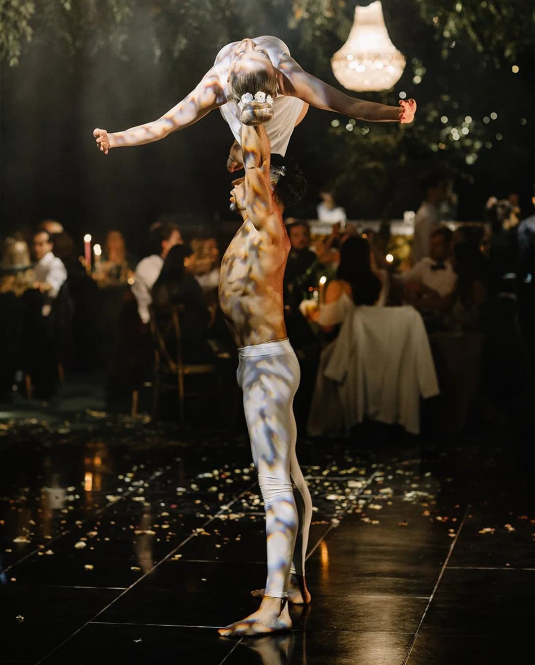 Secret Garden themed dance performance at Euridge Manor marquee wedding