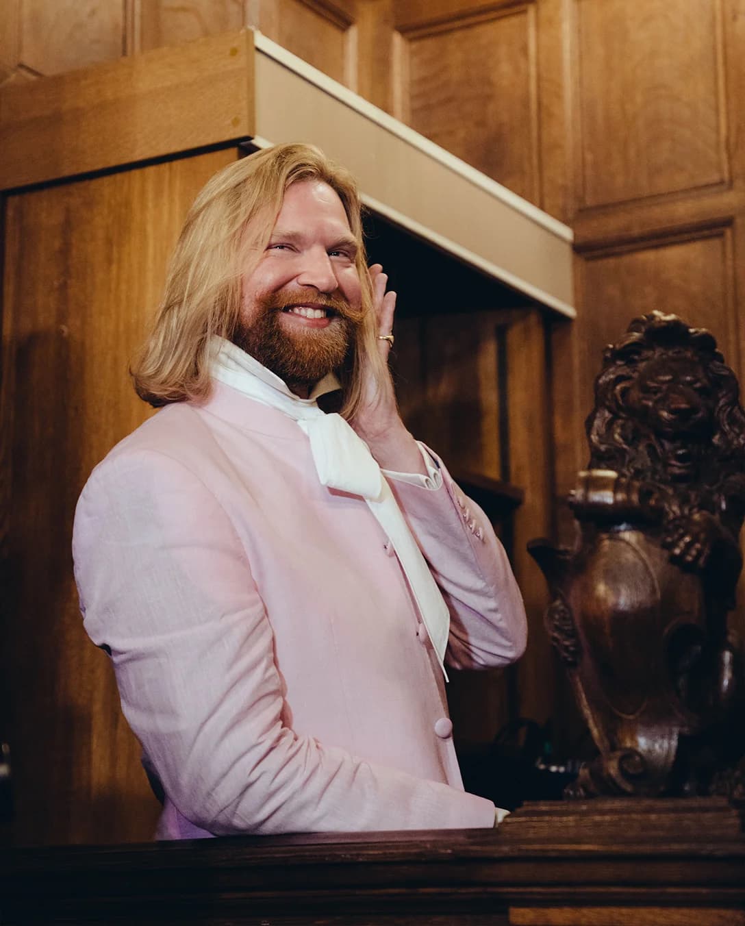 Henry Conway in pink suit