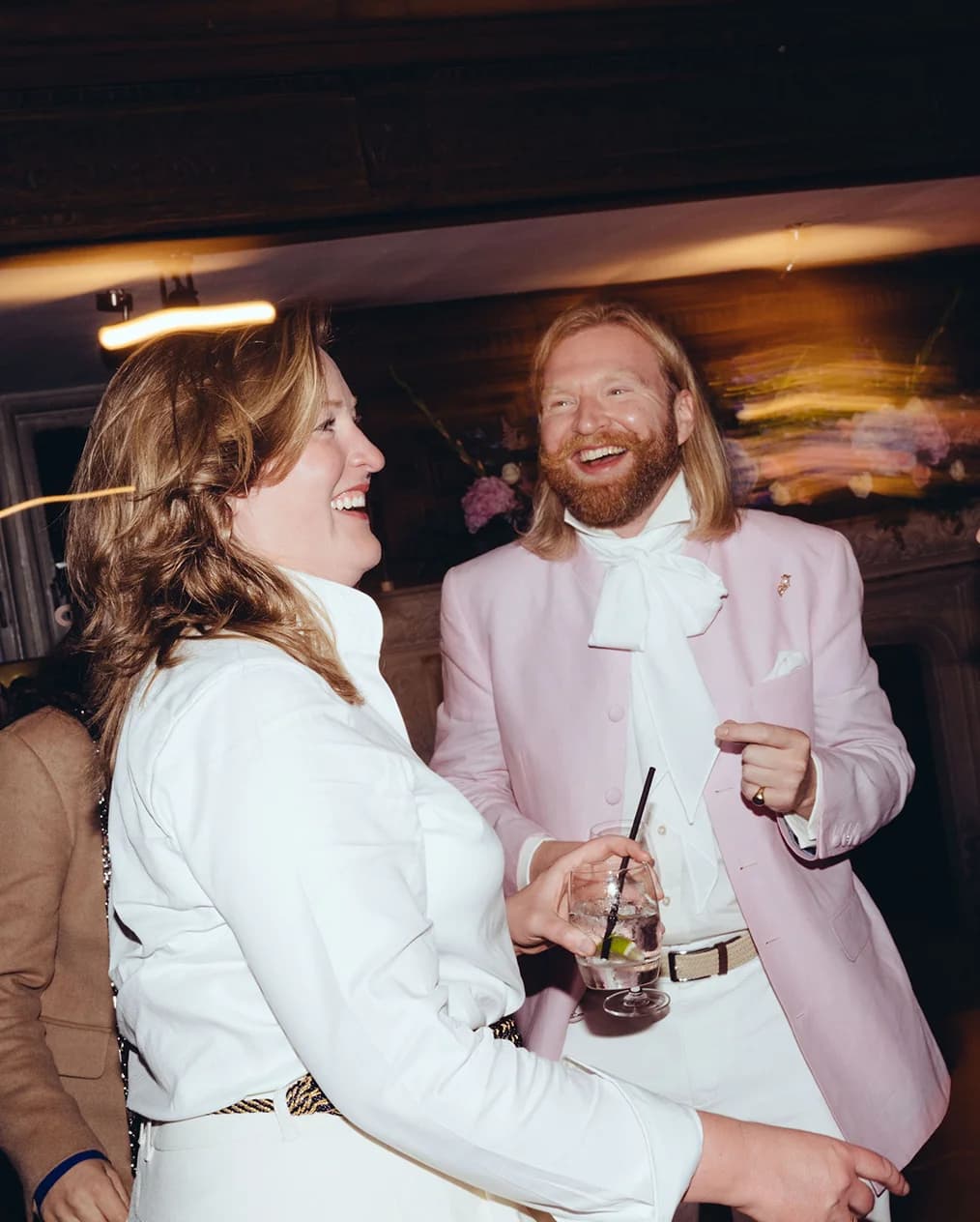 Bride and Henry Conway enjoys a cocktail