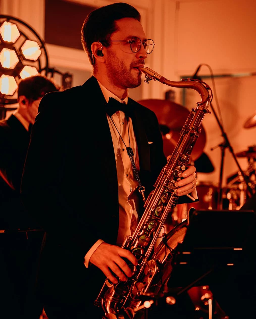 Wedding band saxophone player