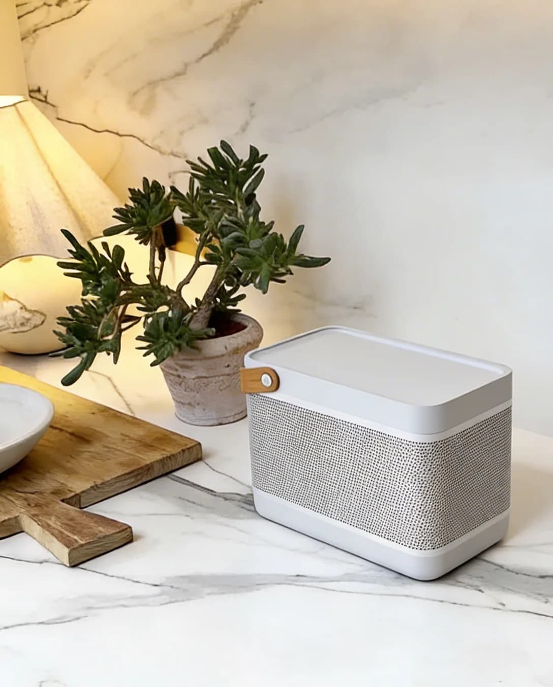 Radio on kitchen counter