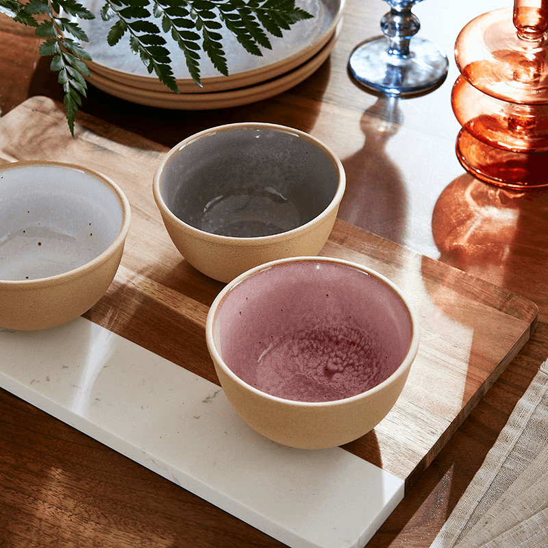 Minerals Set of 4 Bowls, D11.5cm, Rose Quartz