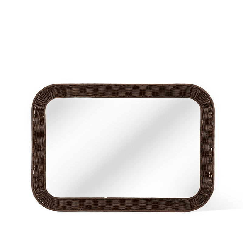 Wittering Rattan Rectangular Mirror, Antique Brown