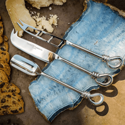 Image showing the Polished Knot 3-Piece Cheese Set W.Stilton Scoop product.