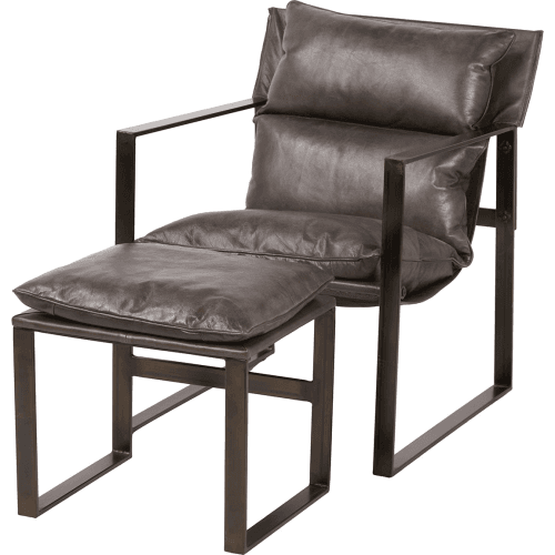 Image showing the Nico Leather Chair and Footstool product.