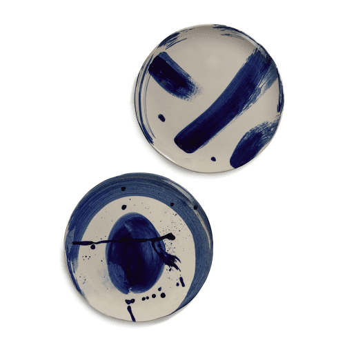 Image showing the Sophia by Marie Michielssen Set of 4 Dinner Plates, Beige Blue product.