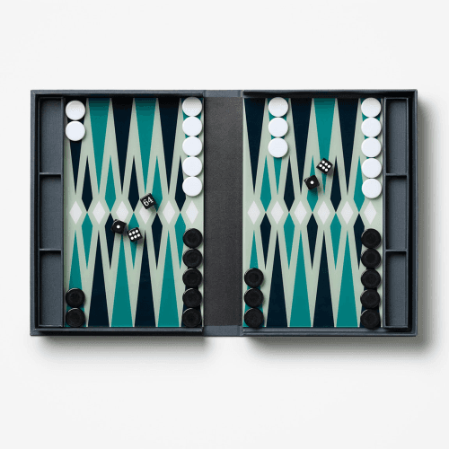 Image showing the Classic Backgammon, Steel Blue product.