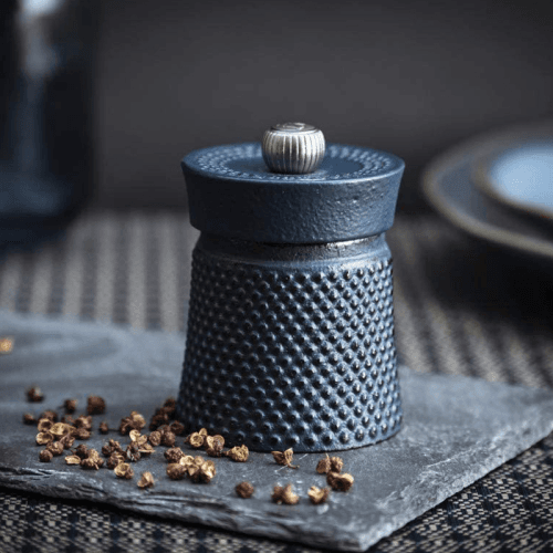 Image showing the Bali Font Cast Iron Pepper Mill, Blue product.