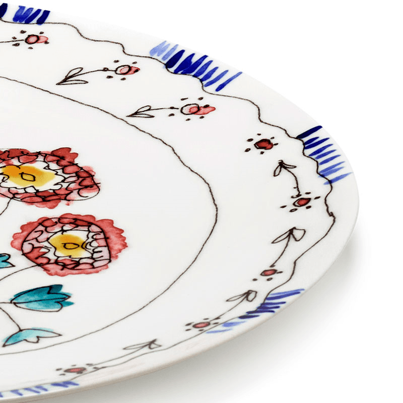 Midnight Flowers by Marni Set of 2 Serving Plates, Anemone Milk