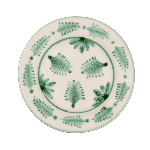Image showing the Palm & Fern Set of 4 Side Plate, Green product.