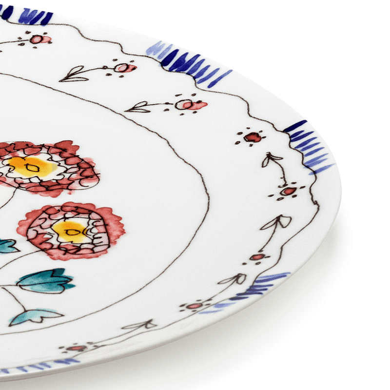 Midnight Flowers by Marni Set of 2 Serving Plates, Anemone Milk