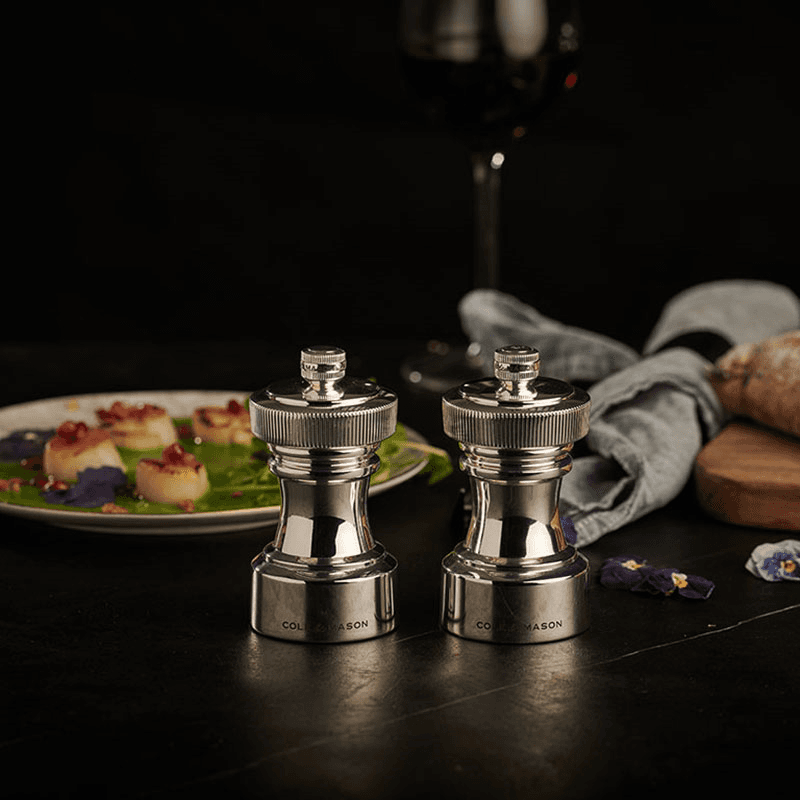 Hoxton Salt & Pepper Mill Set, Silver Plated