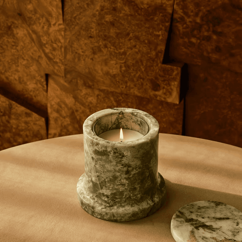 Sicilian Thyme & Apple Marble Candle, Jade