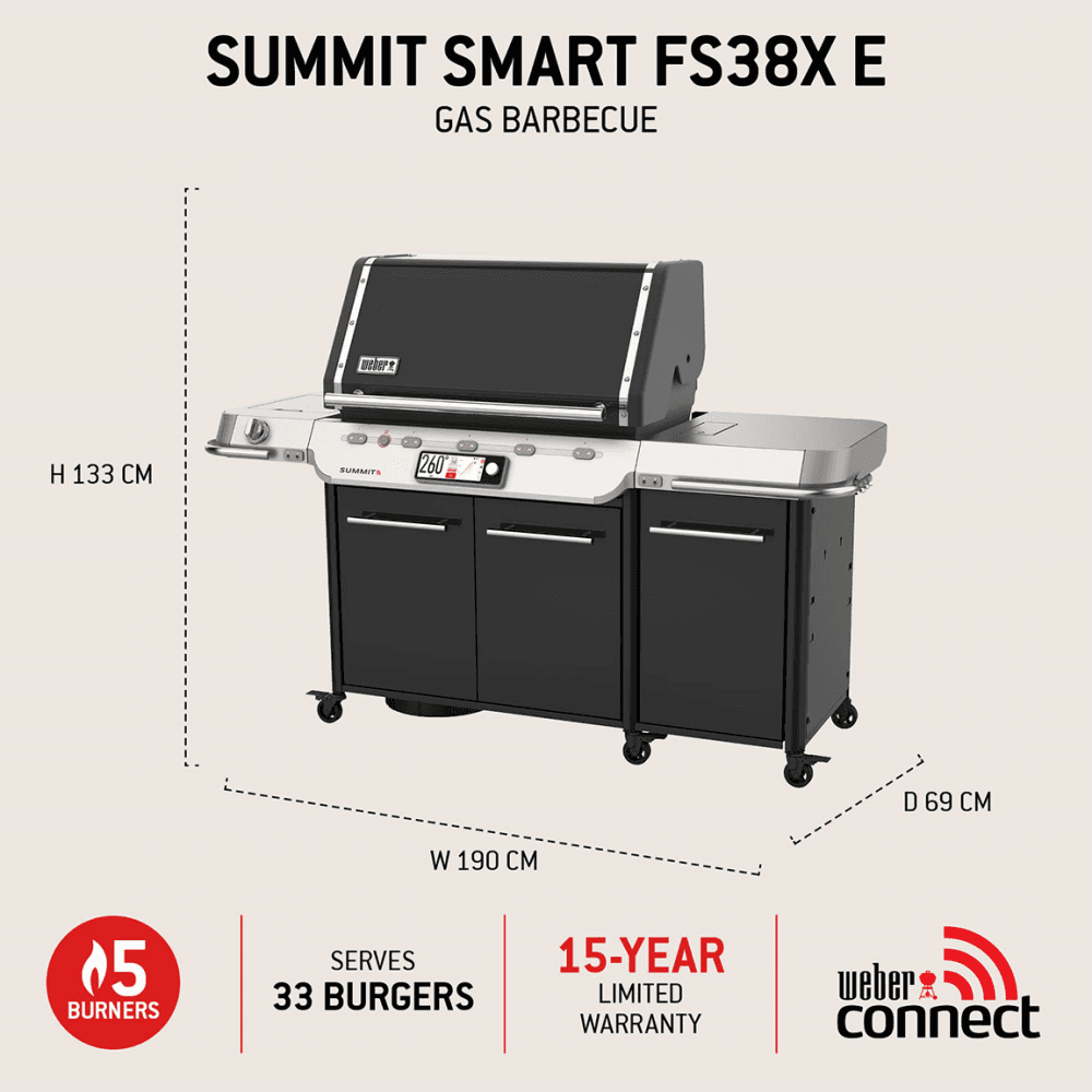 Summit E FS38X Gas Barbecue, Black