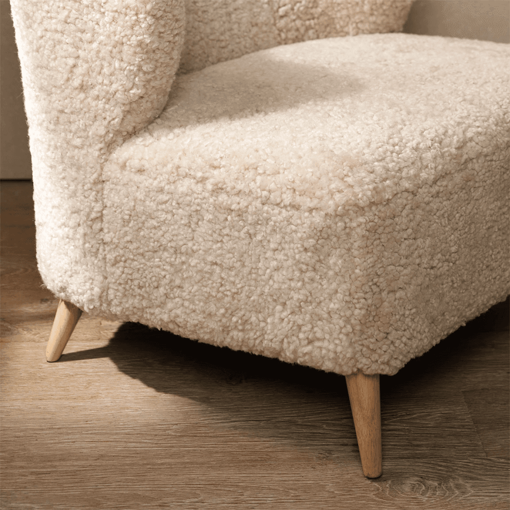 Calvert Sheepskin Chair, Pearl