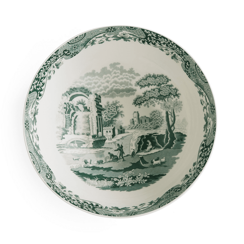 Heritage Italian Round Statement Bowl, Green