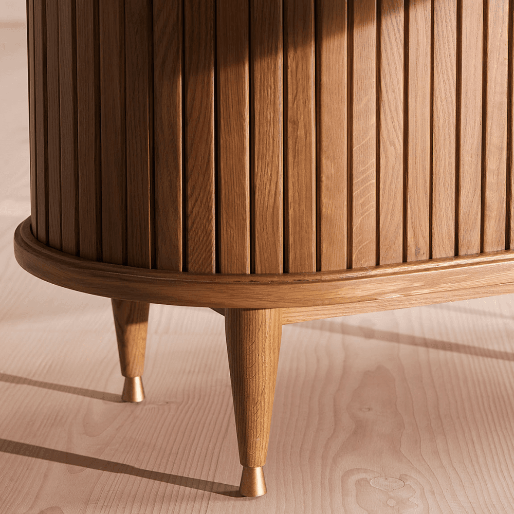 Nora Tambour Bar, Oak & Dark Marble
