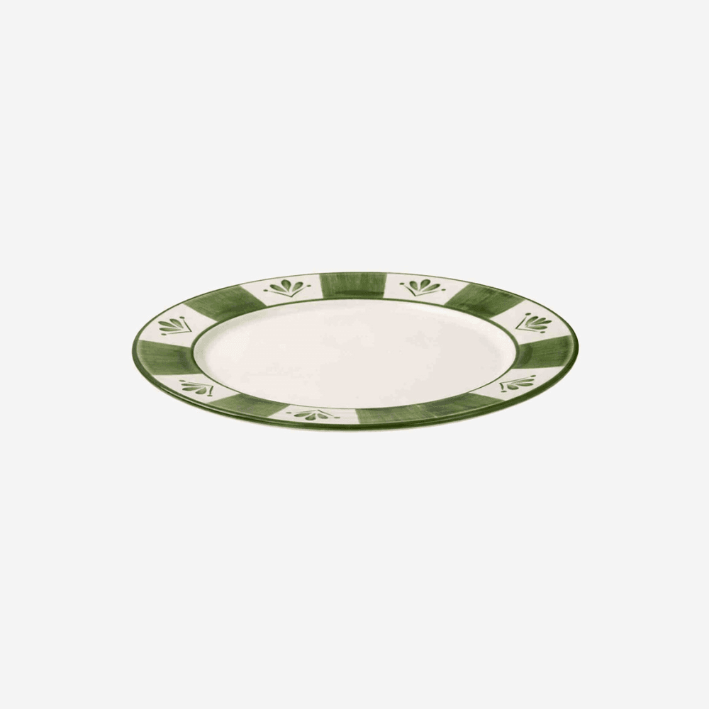Flor de Lis Dinner Plate, Fern Green