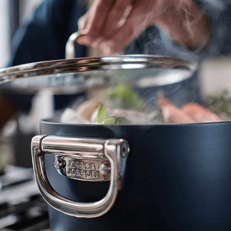 Space Folding Stock Pot & Lid, Midnight Blue