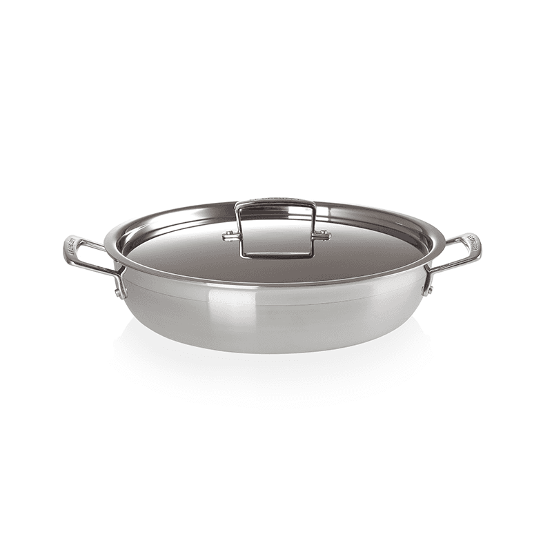 Classic 3-ply Uncoated Shallow Casserole, Stainless Steel
