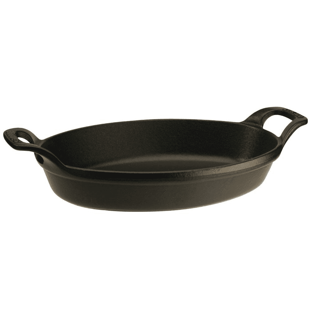 Oval stackable dish, 28cm, black