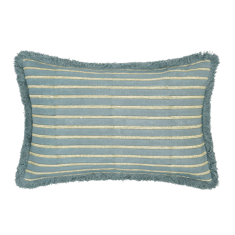 Edo Cushion, 60 x 40cm, Blue & Sage Green