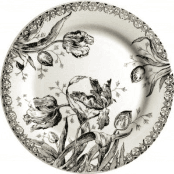 Image showing the Gien- Tulipes Noires, Dinner Plate, Set of 4 product.