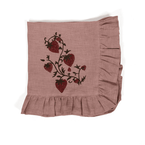 Image showing the Fraises des Bois Set of 4 Napkins, 40 x 40 cm, Pink product.