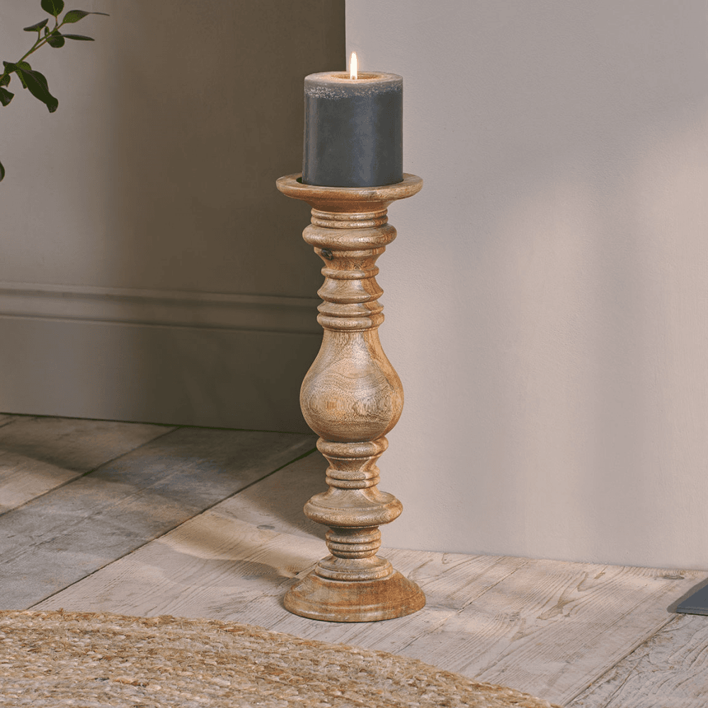 Akello Mango Wood Candlestick