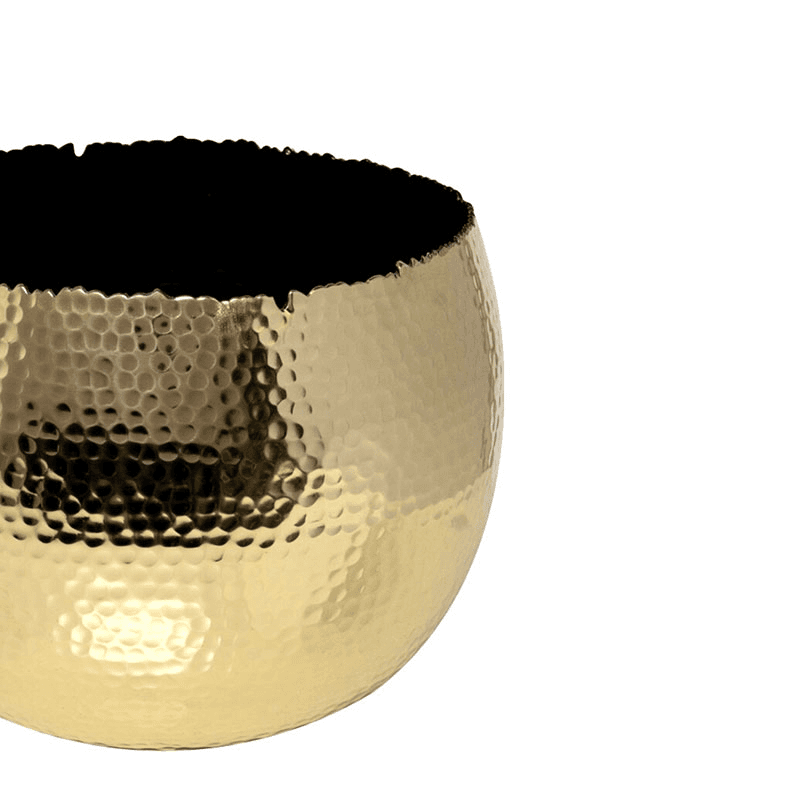 Hammered Bowl planter, H21 x W30 x D30cm, Gold