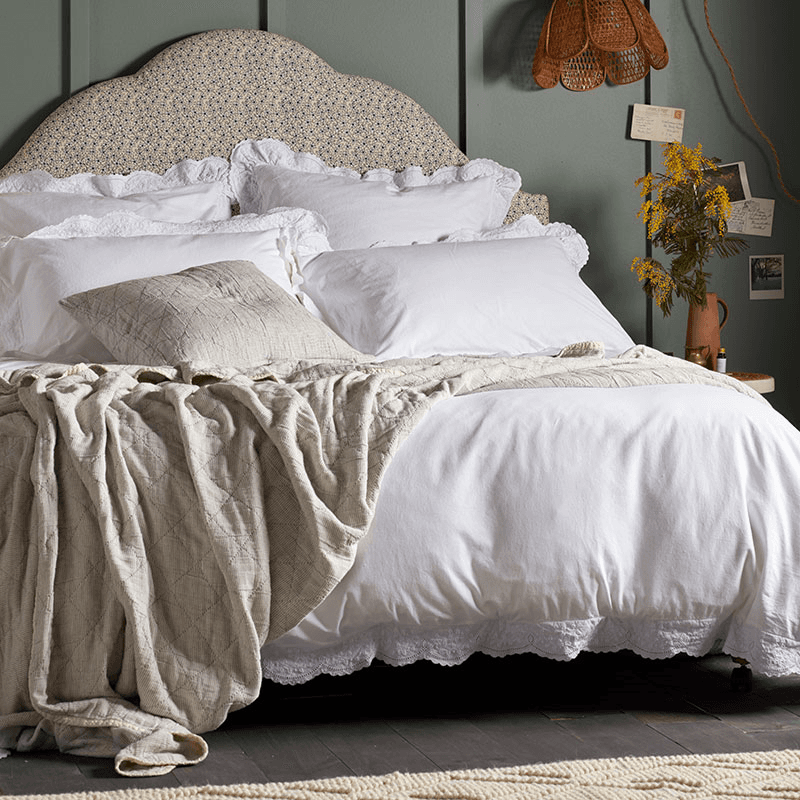Elsie Duvet Cover, King, White