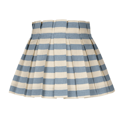 Image showing the Tangier Stripe Linen Structured Box Pleat Lampshade product.