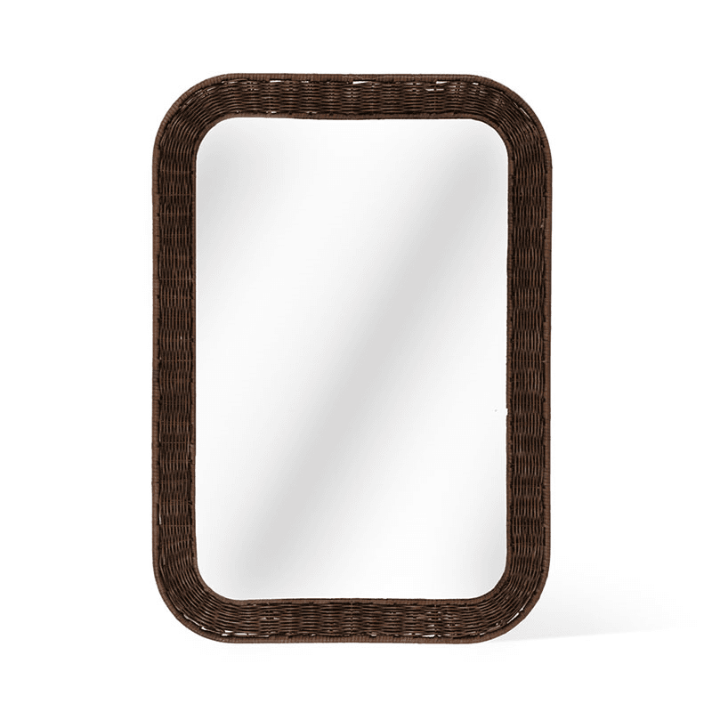 Wittering Rattan Rectangular Mirror, Antique Brown