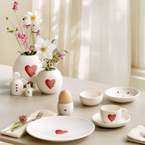 Image showing the With Love Espresso Cup Saucer, White & Rose product.