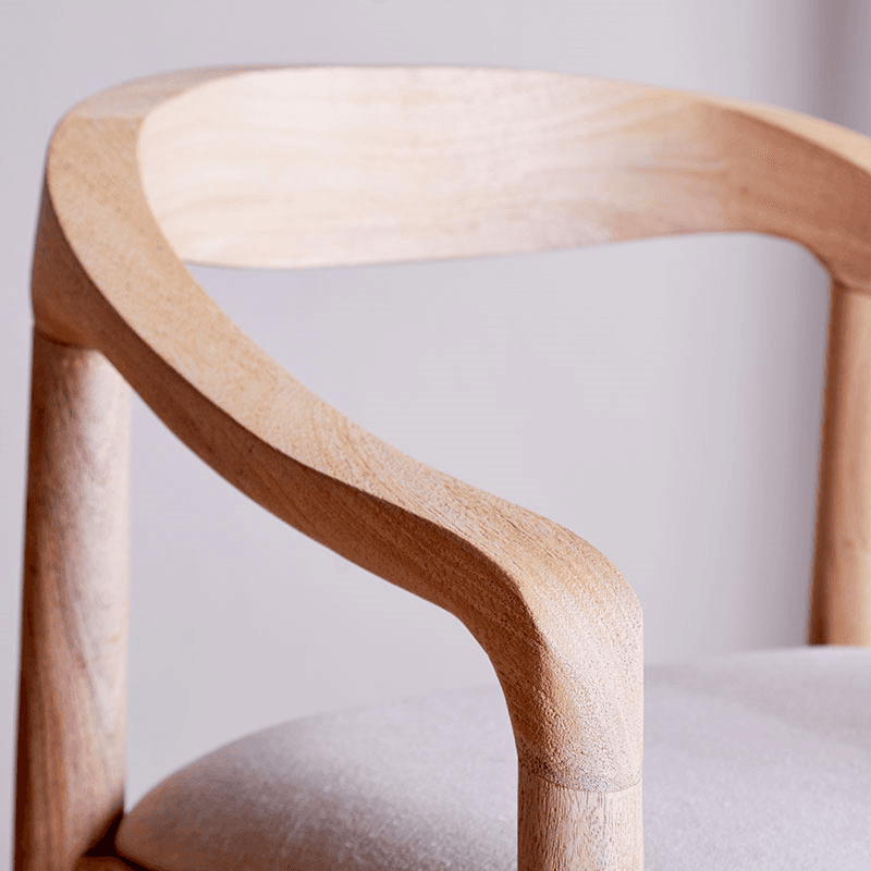 Anbu Mango Wood Counter Chair, Natural
