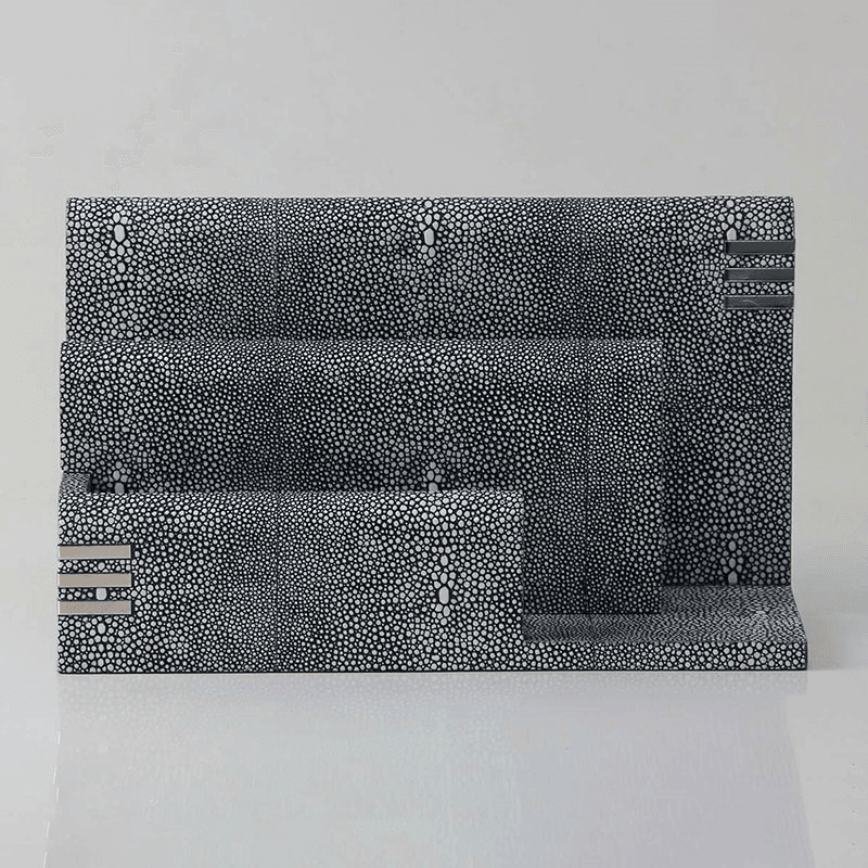 Chandler Letter Rack, 26 x 10 x 15cm, Charcoal Shagreen