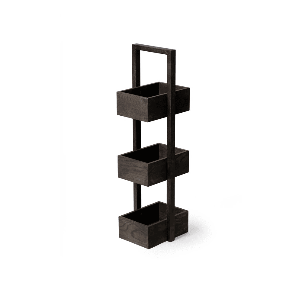 Mezza 3 tier caddy, H84 x W22 x D26cm, Dark Brown
