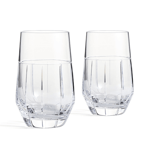 Image showing the Luxe Graphite Pair of Highball Glasses, Clear product.