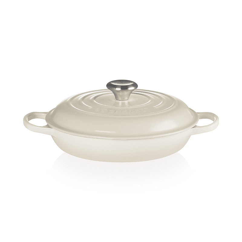 Signature Cast Iron Shallow Casserole, 26cm, Meringue