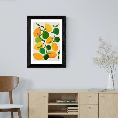 Image showing the Leanne Simpson Lemons And Limes Print, Orange product.