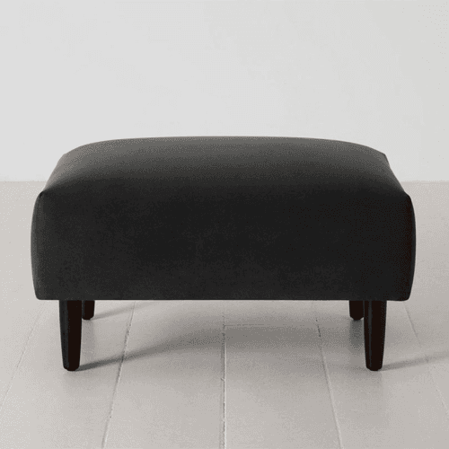 Image showing the Model 05 Velvet Ottoman, Charcoal product.