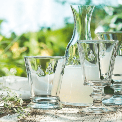 Image showing the Bee Set of 6 large stemmed wine glasses, Clear product.
