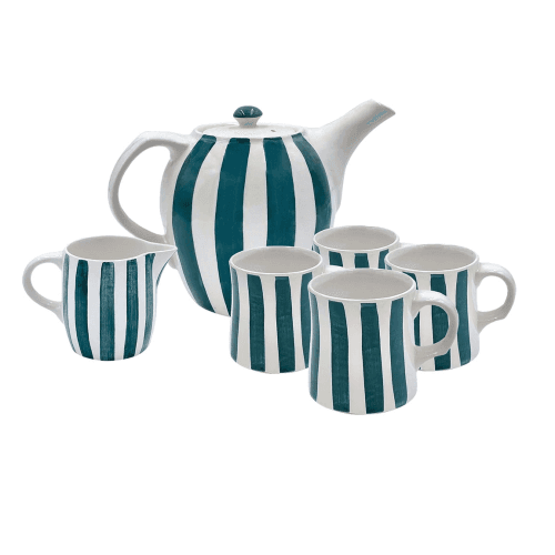 Image showing the Stripes Tea Set, Green product.