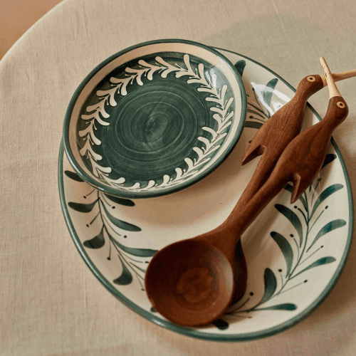 Image showing the Helecho Set of 2 Trays, Teal product.