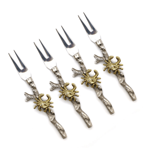 Image showing the Crab Set of 4 Cake Forks, Silver product.