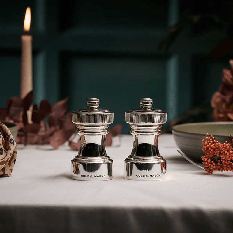 Hoxton Salt & Pepper Mill Set, Silver Plated