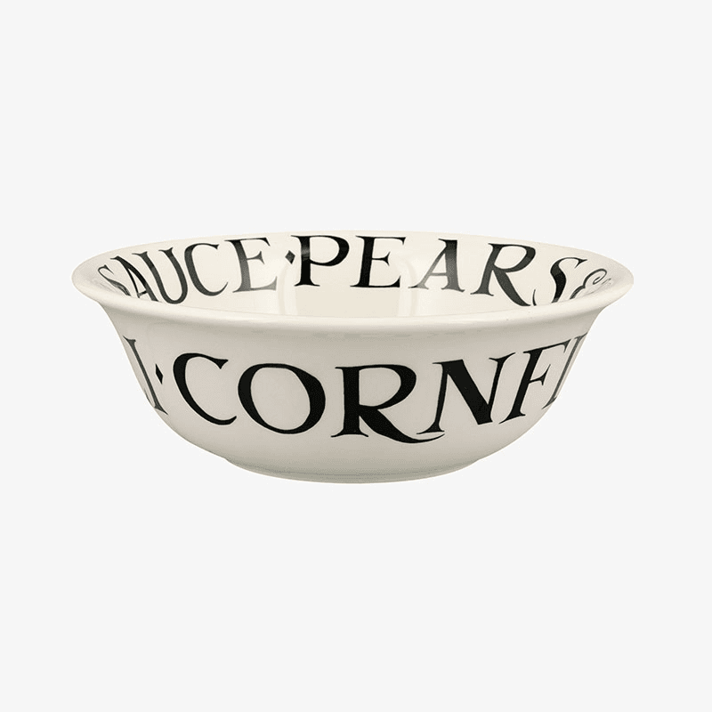 Black Toast Cereal Bowl, D16.5cm, Cream