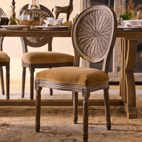 Image showing the Washakie Velvet Dining Chair, Fawn Velvet Fawn product.